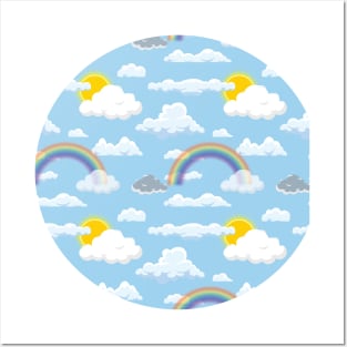 Rainbow and Clouds Posters and Art